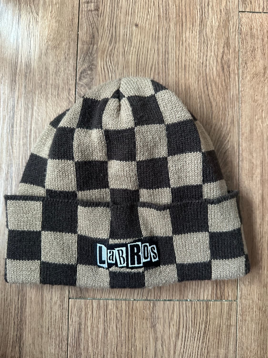 LABROS 라브로스 체커보드 비니 브라운 상품이미지1