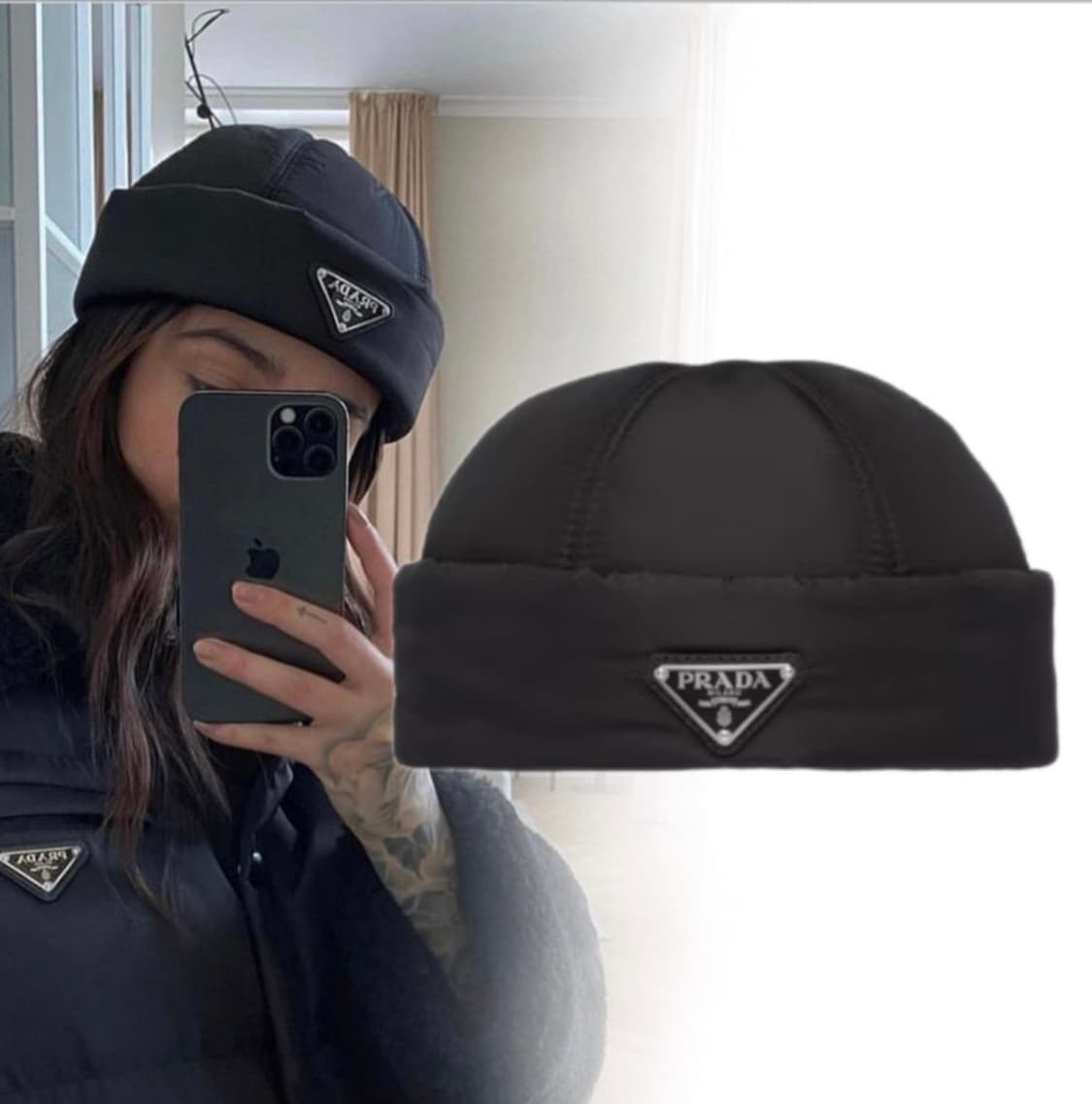 PRADA 패딩 비니 모자 상품이미지6