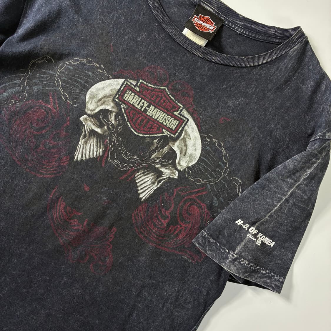 Harley davidson   할리 데이비슨 스컬 프린팅 반팔티셔츠 상품이미지3