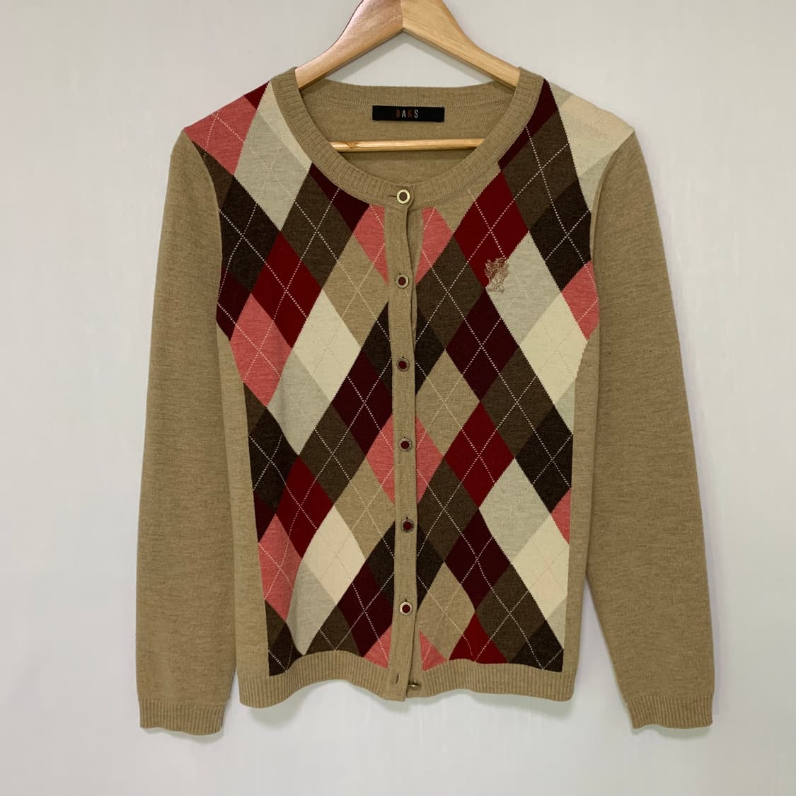 DAKS 닥스 아가일 패턴 빈티지 앤틱 버튼 니트 가디건 여성 95 상품이미지2
