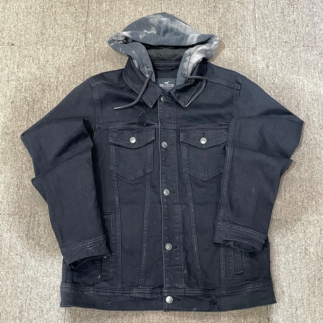 (L) Hollister 빈티지 블랙 데님 후드 자켓 상품이미지4
