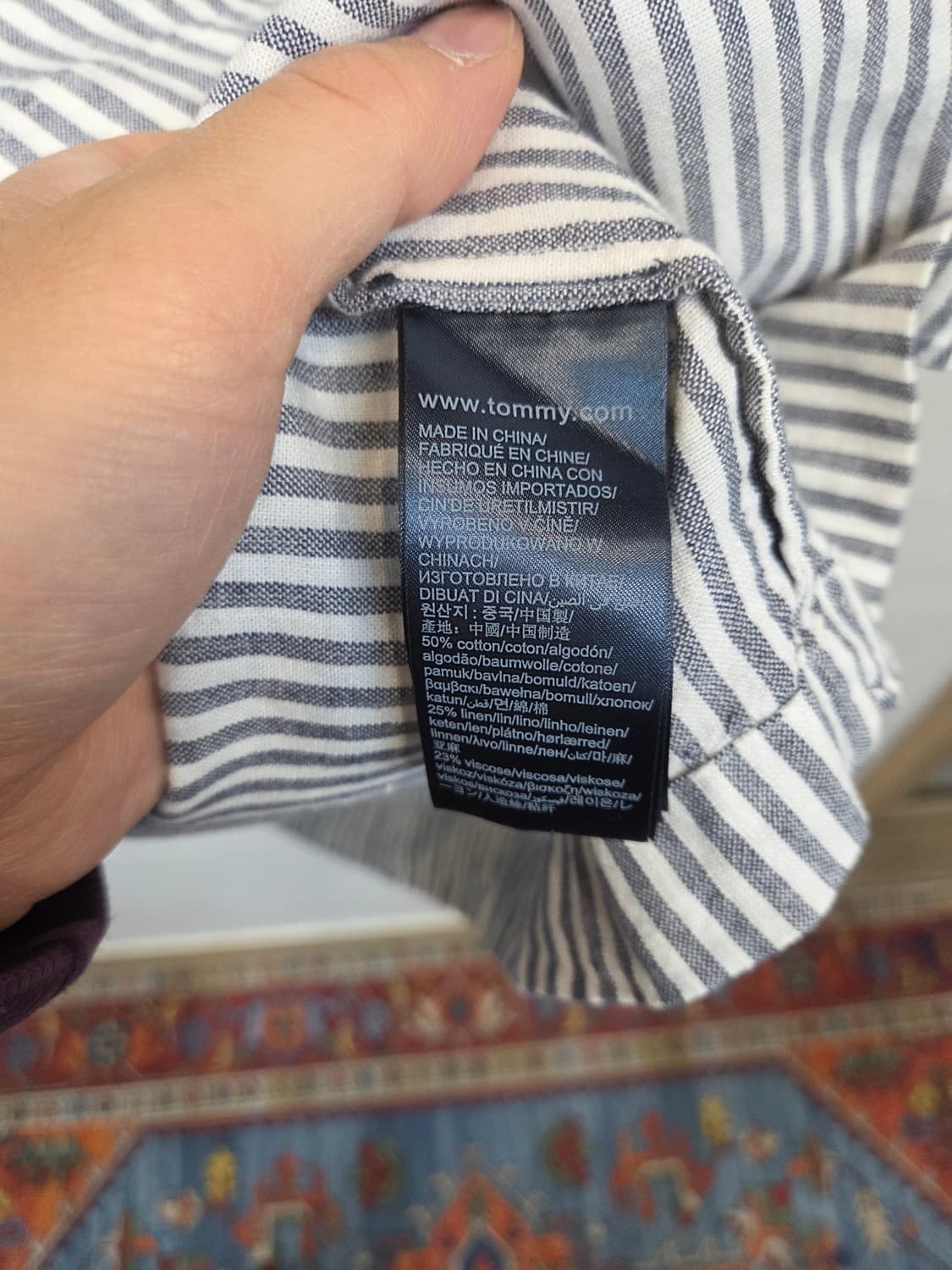 티미진스 스트라이프 린넨 카라 원피스 m 상품이미지4