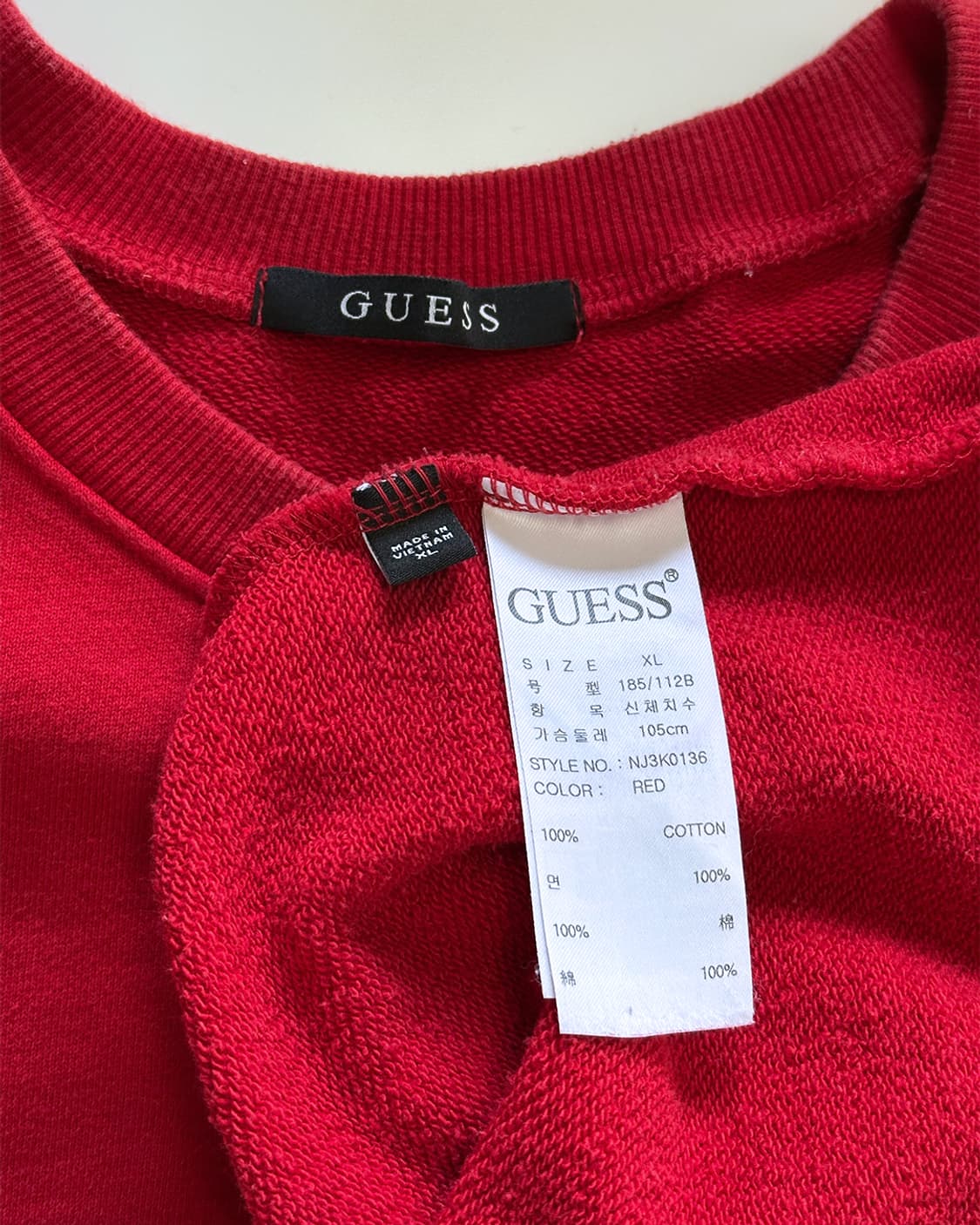 게스 맨투맨 레드 상품이미지3