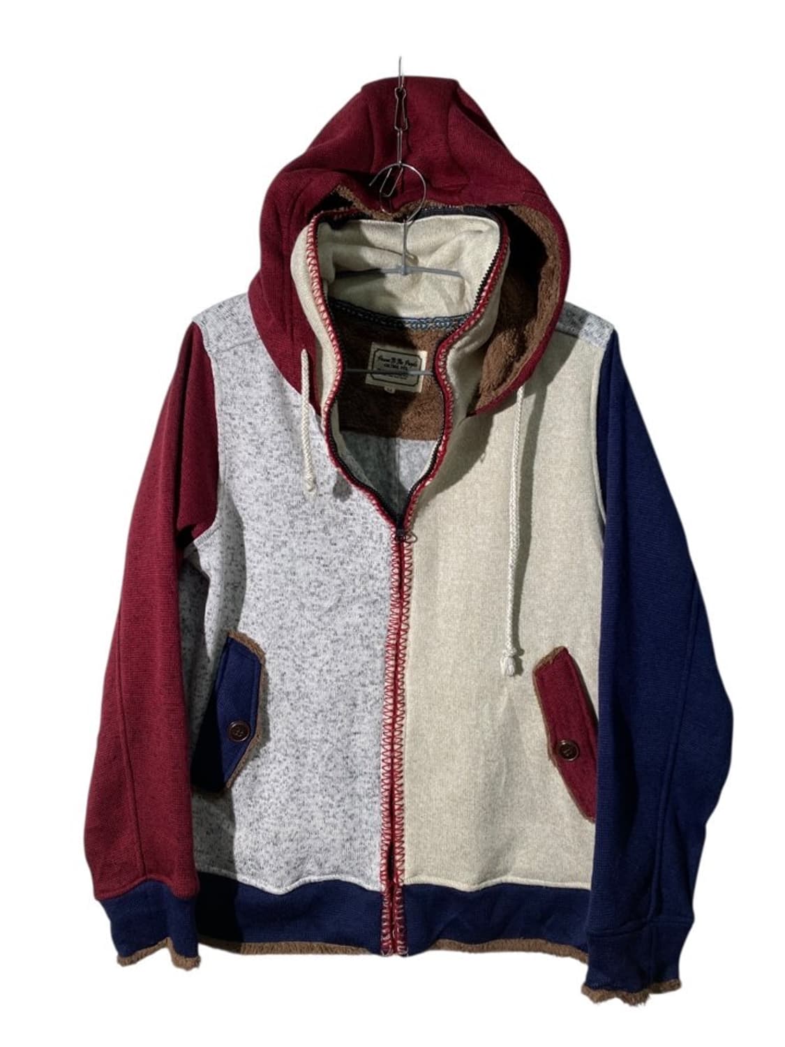 power to the people 니트 후드 집업 상품이미지1