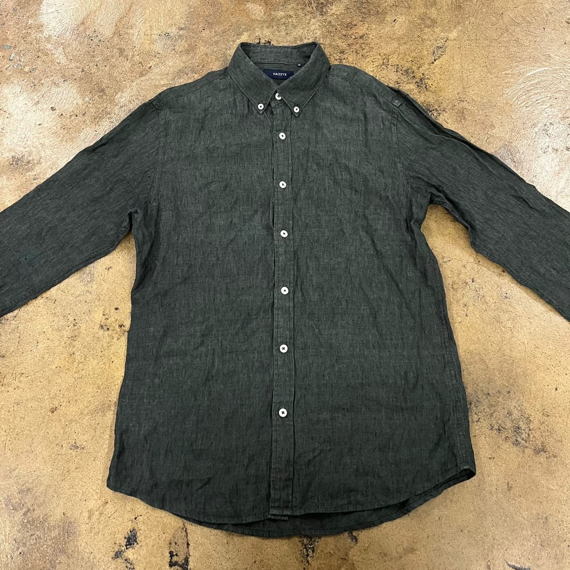 [정품/100] 헤지스 차콜 린넨 셔츠 b17 상품이미지3
