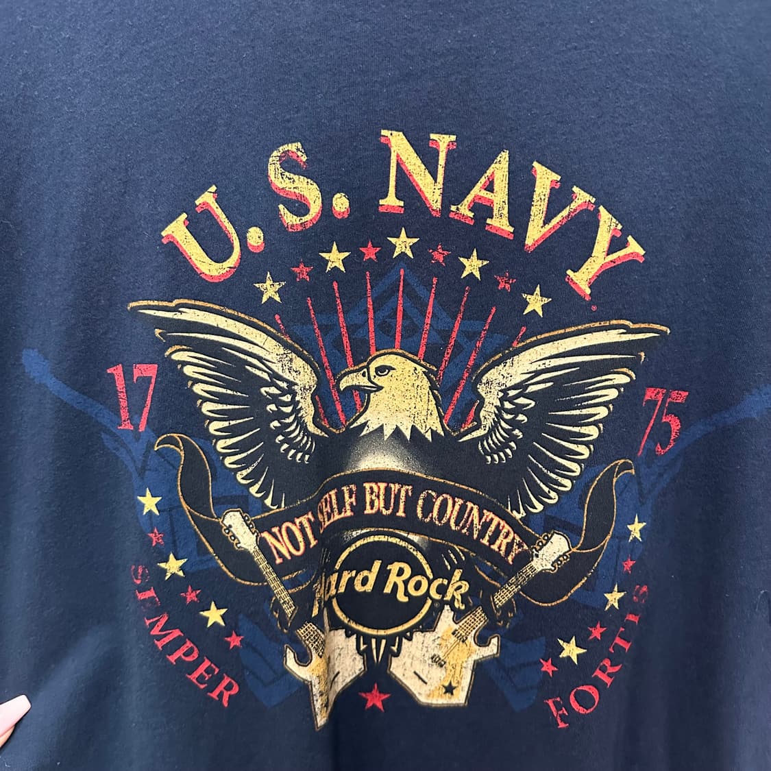 하드락카페 U.S NAVY 미해군 그래픽 티셔츠S 상품이미지4
