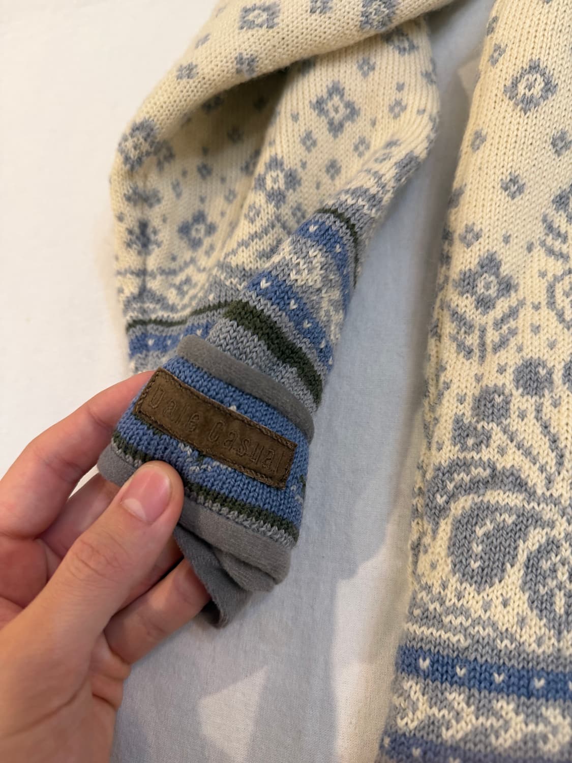 데일 오브 노르웨이 빈티지 노르딕 니트 집업 가디건 아이보리 상품이미지3