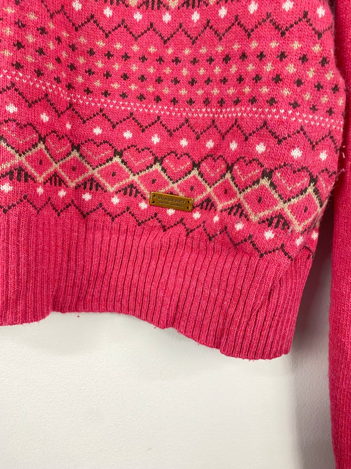 버버리 블루라벨 하트 페어아일 패턴 니트 스웨터 38 상품이미지4