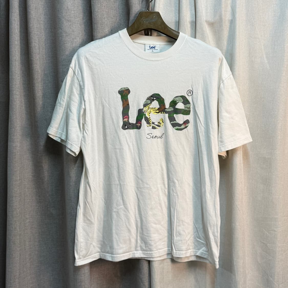 [XL] Lee 리 서울 반팔 라운드 티셔츠 화이트 상품이미지1