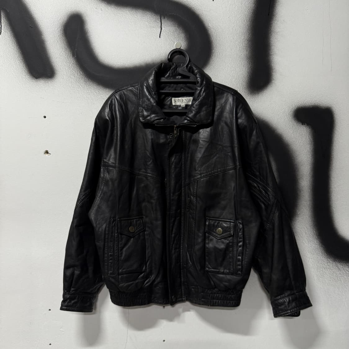 VTG 빈티지 빅사이즈 100% 양가죽 싱글 집업 블루종 자켓 상품이미지1