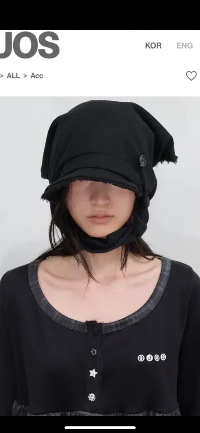 오호스 스카프 베일 울 캡 블랙 상품이미지1