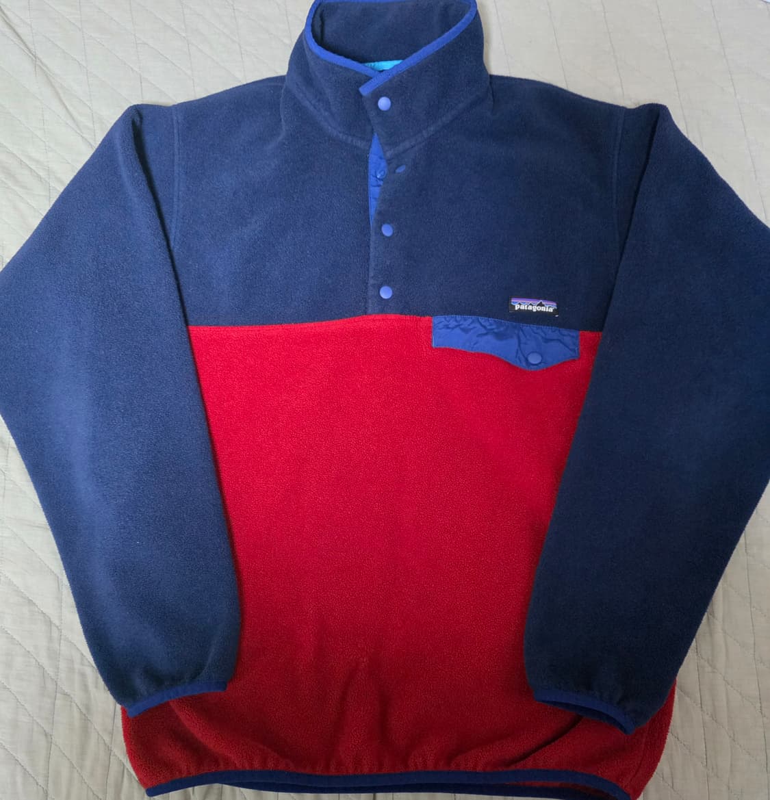 [M/M] 빈티지 파타고니아 신칠라 플리스 풀오버 네이비 레드 상품이미지1