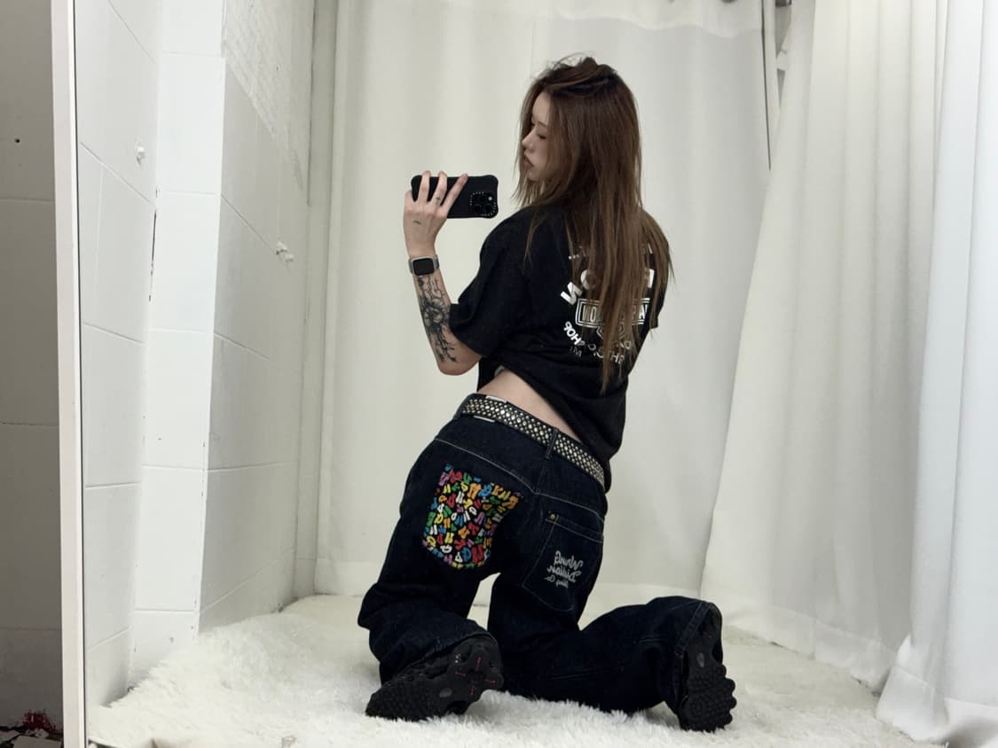 빈티지 와이드 쉐도우 빅포켓 데님와이드팬츠 상품이미지3