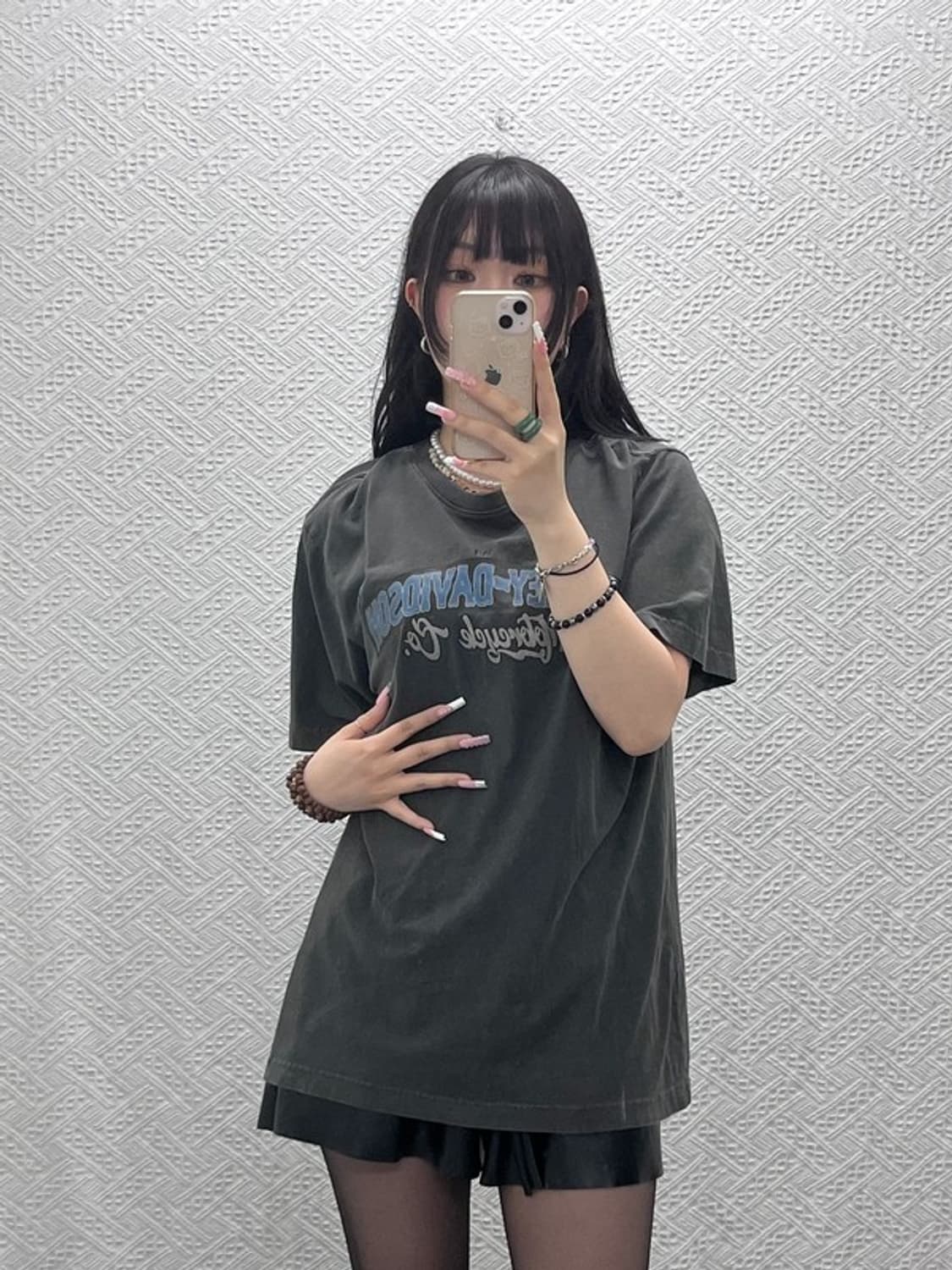 할리데이비슨 모터사이클 레이싱 레트로 빅로고 반팔티 100 C12272 상품이미지2