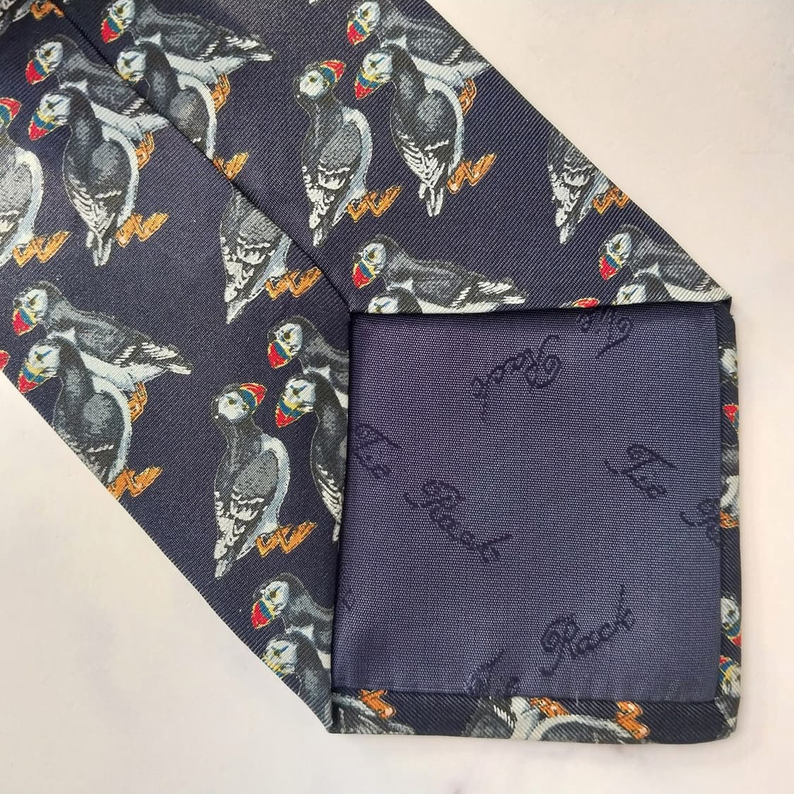 뷰포트 Tie Rack 퍼핀 패턴 넥타이 9.7cm A+등급 K1761 상품이미지9