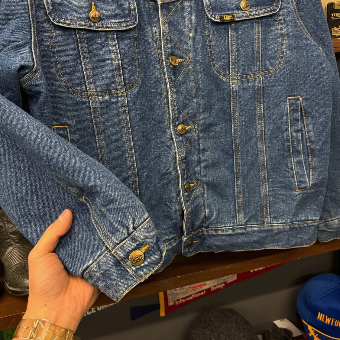 90s 리 쉐르파 보아라이닝 탈부착 크롭 데님 트러커자켓  N287 상품이미지4