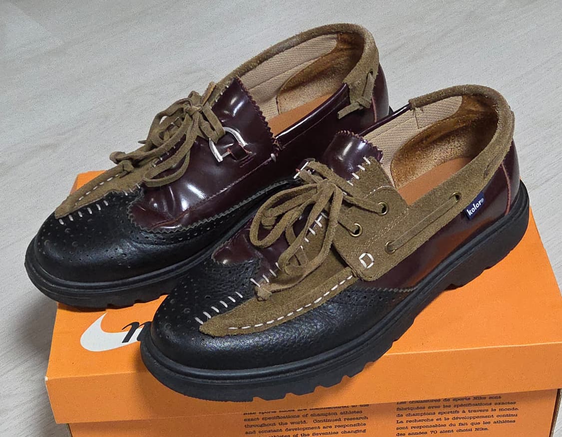 (착샷) 컬러 kolor 로퍼 데크 레더 스웨이드 상품이미지1