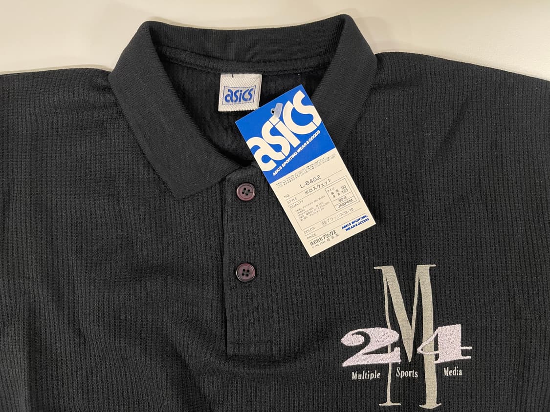 아식스 빈티지 90s 폴로 셔츠 올드 ASICS OLD 1990 블랙 S 상품이미지2