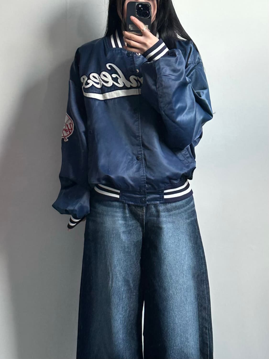 마제스틱 뉴욕양키스 네이비 바시티 자켓 상품이미지1