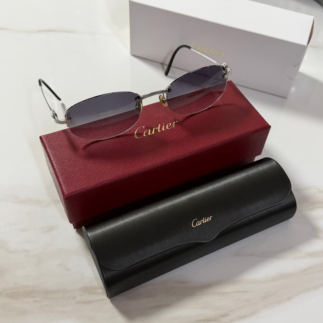 (OS) Cartier 까르띠에 무테 말발굽 무테  은장 선글라스 안경 상품이미지3