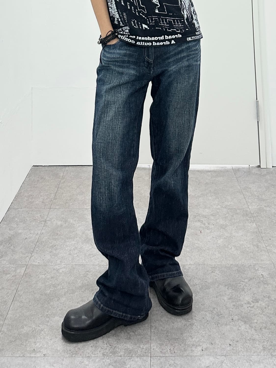 NONE vintage raw denim flare pants 상품이미지1