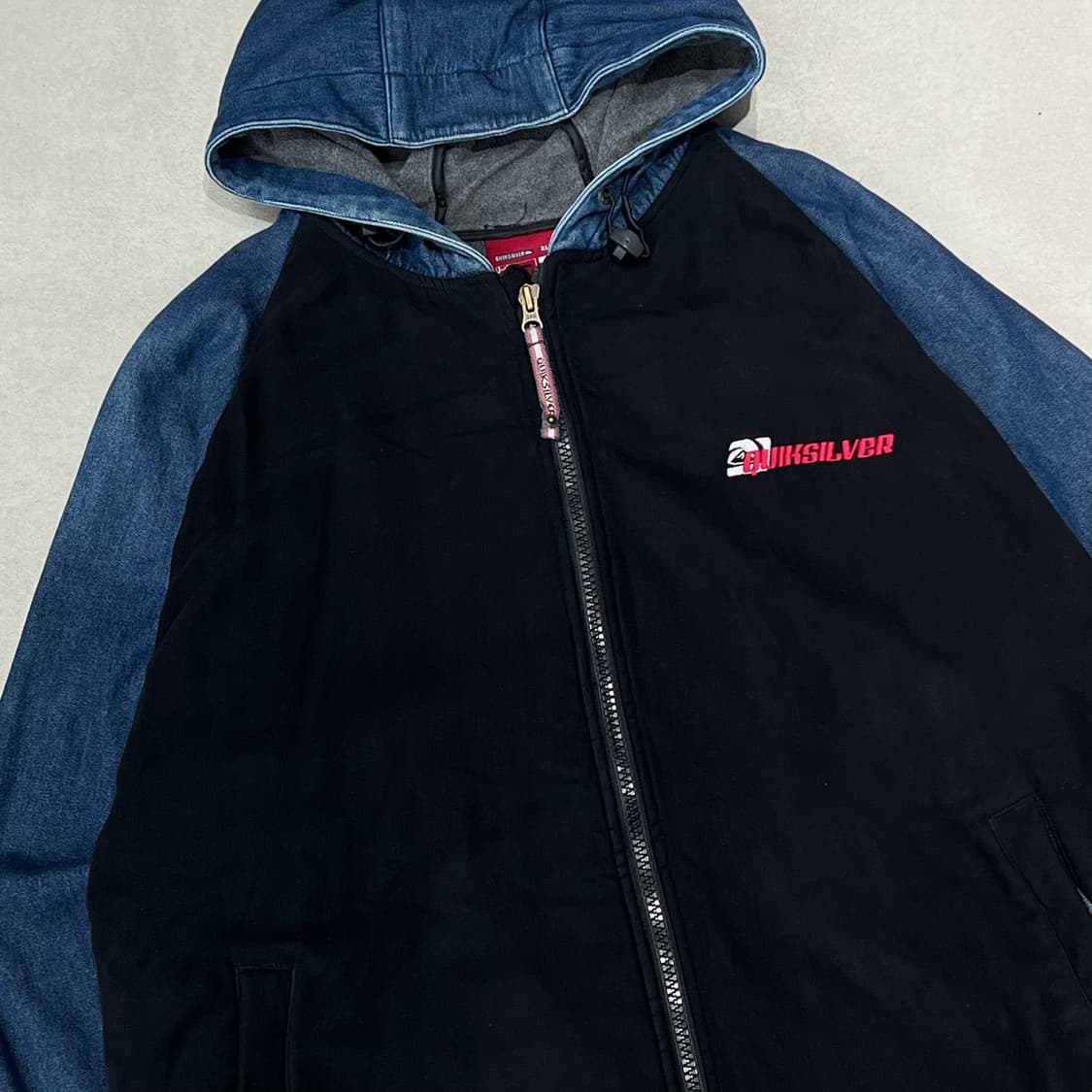 퀵실버 로고자수 후드집업 s09619 상품이미지4