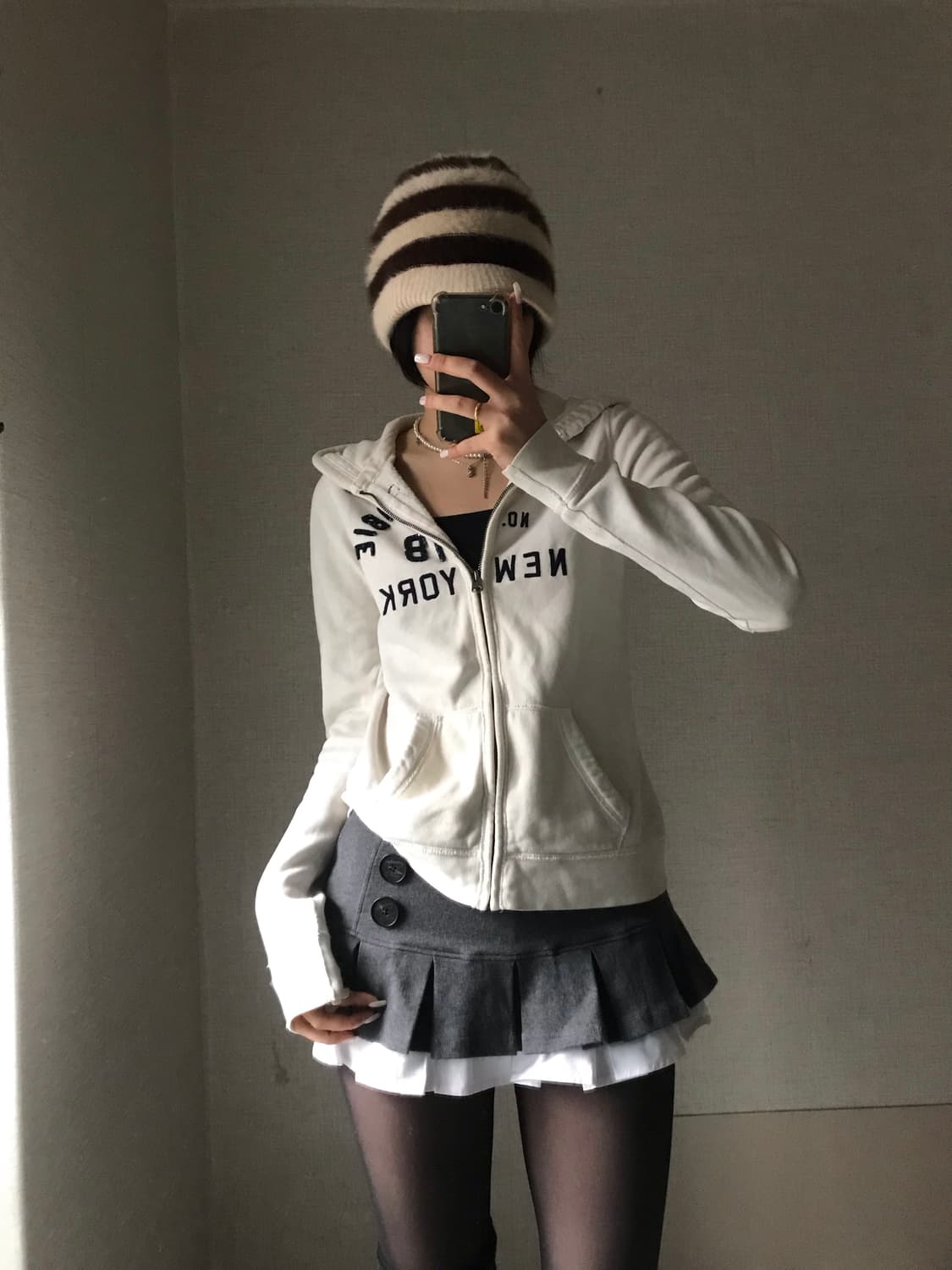 아베크롬비 화이트 슬림핏 후드집업 상품이미지2