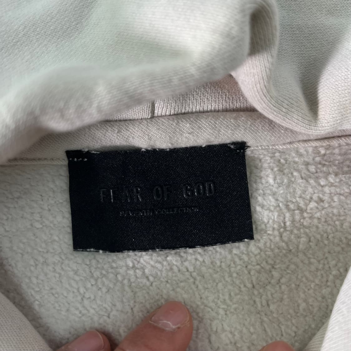 100 피오갓 FG로고 베이지 후드티  상품이미지4