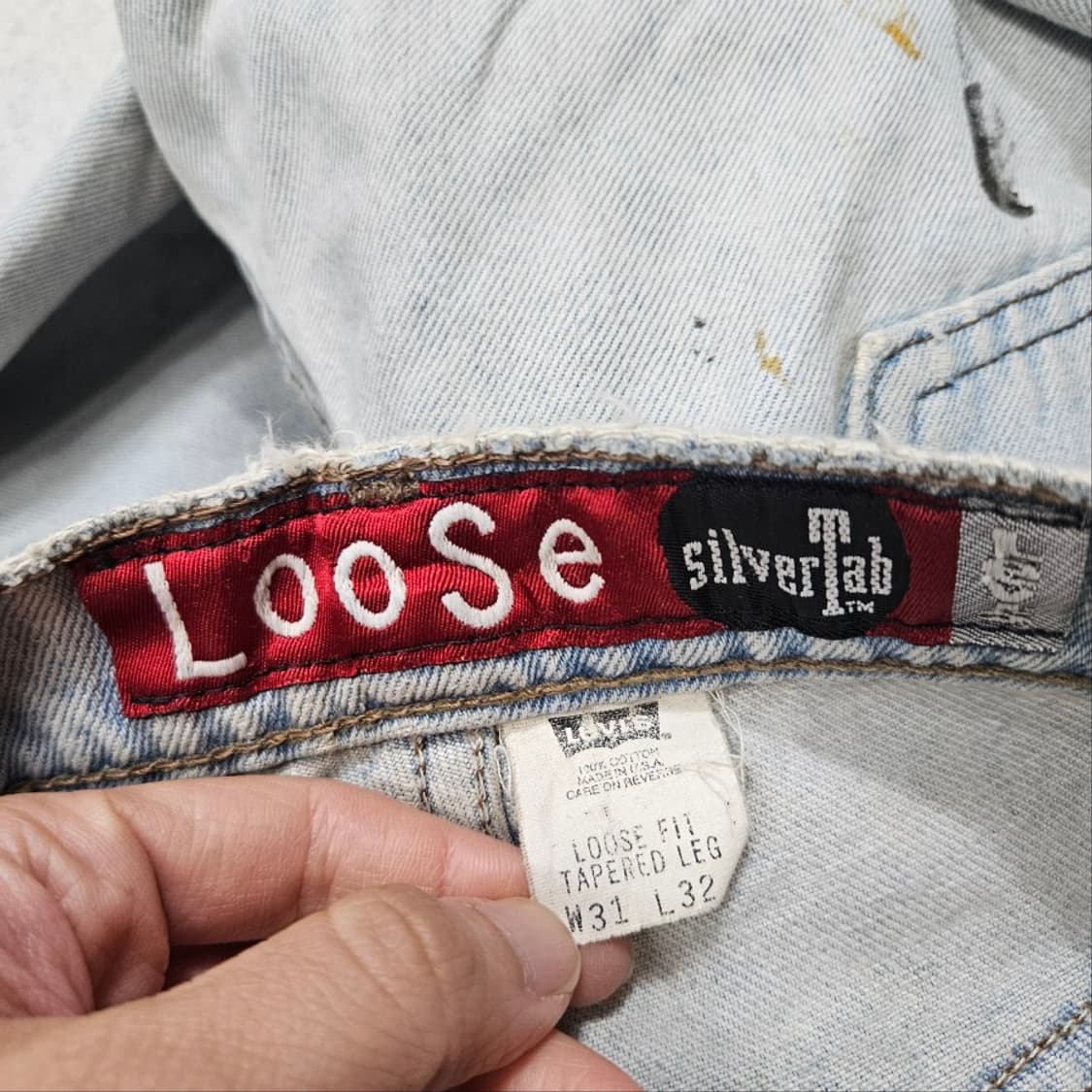 90s 리바이스 실버탭 페인팅 데님 팬츠 31/32 made in usa 상품이미지8