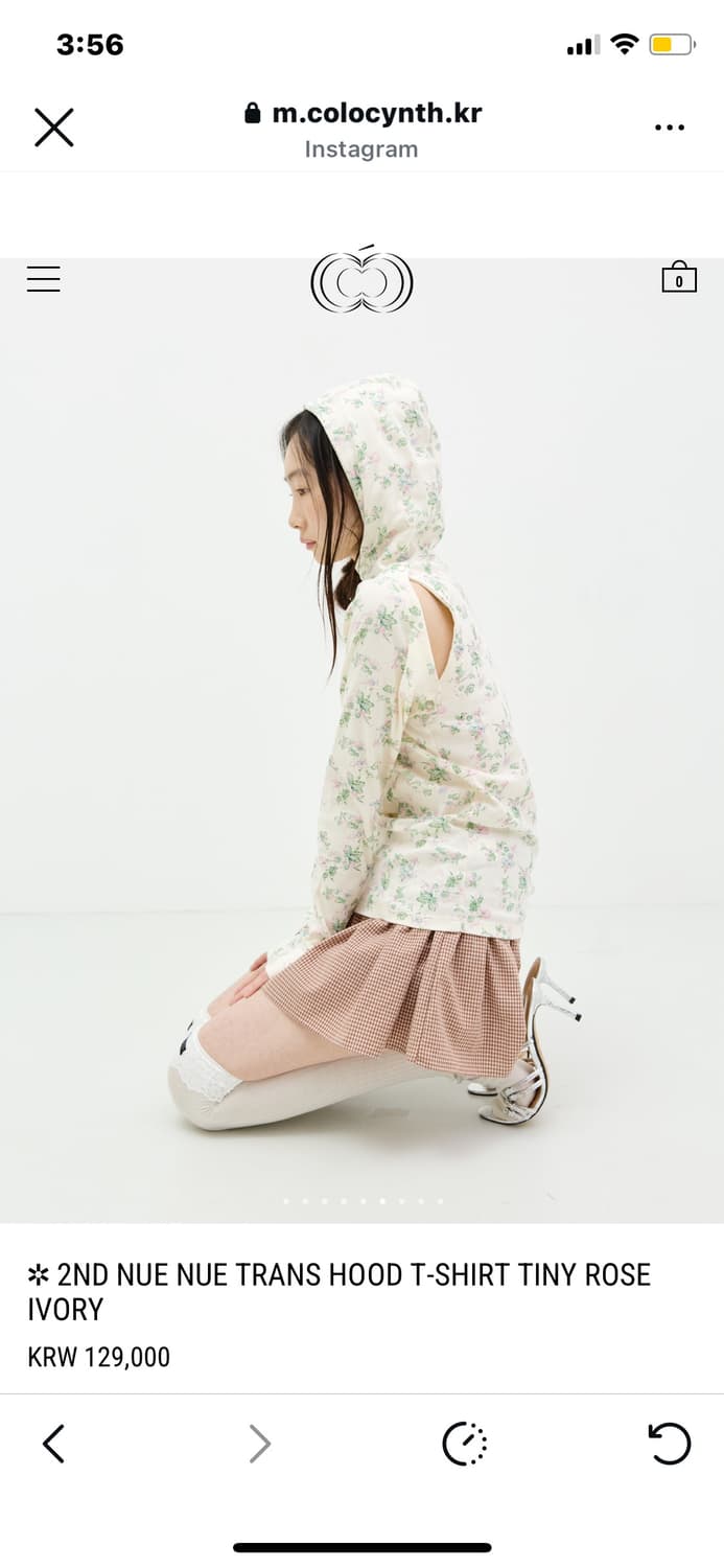콜로신스 꽃무늬 후드티 TINY ROSE IVORY 상품이미지2