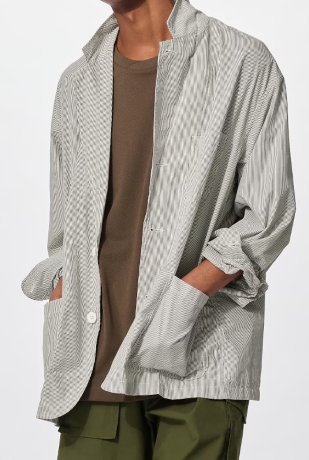 GU x Engineered Garments 코드레인자켓 라이트그레이 상품이미지3