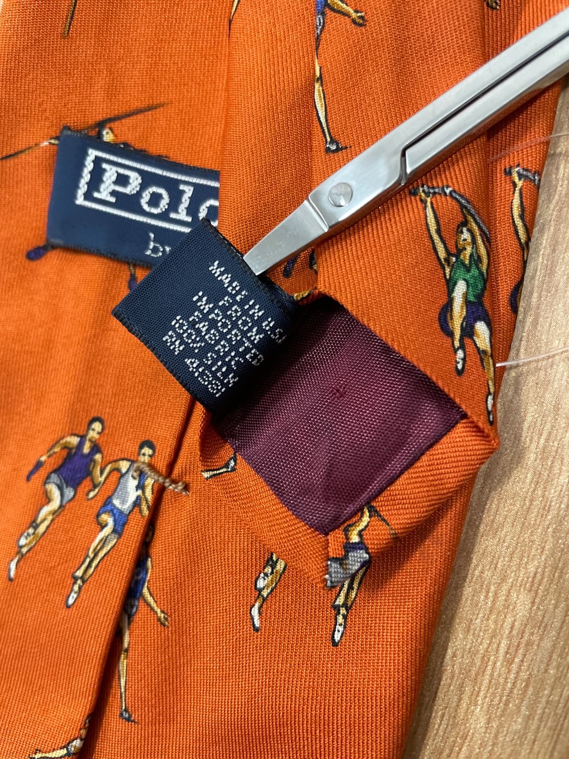 폴로 랄프로렌 오렌지 실크 넥타이 상품이미지5