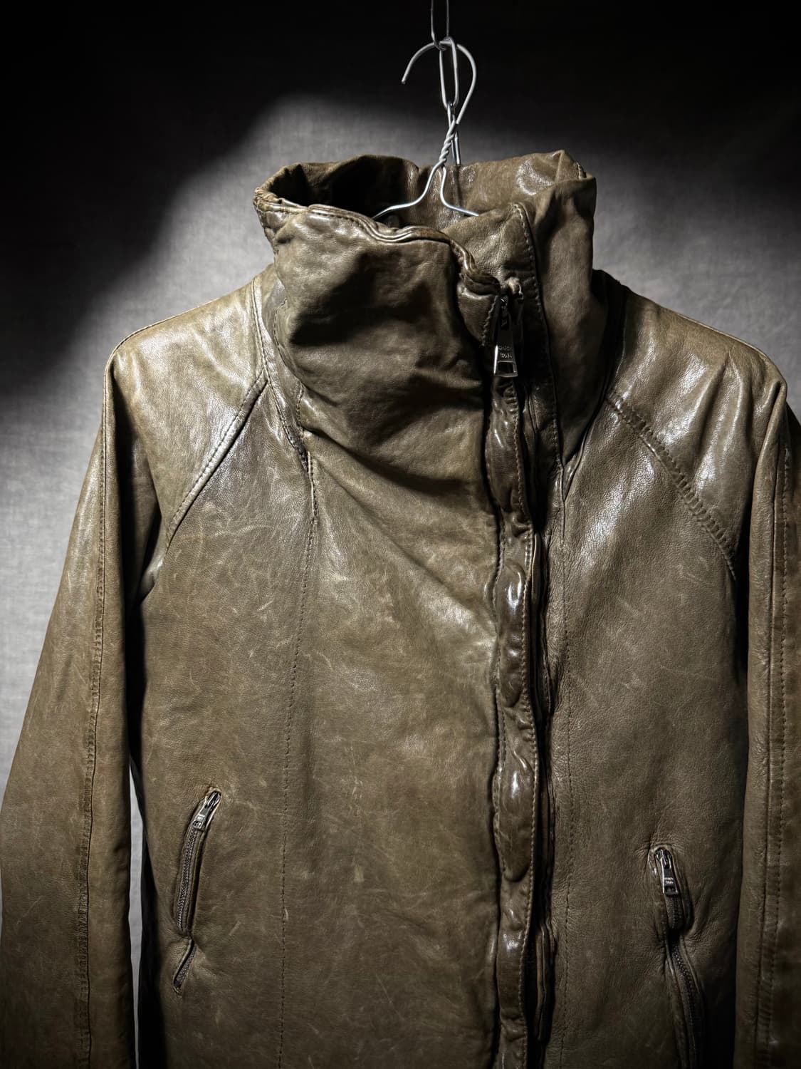 GIORGIO BRATO High Neck Leather Jacket 상품이미지5