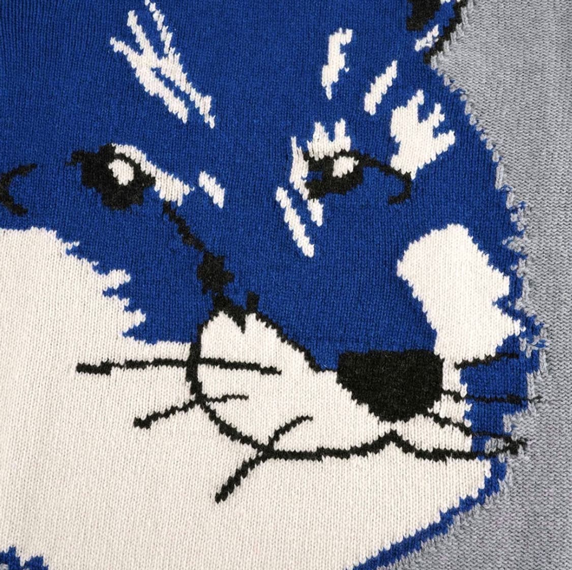 새상품(XS)메종키츠네 빅 폭스헤드 자카드 니트 그레이 상품이미지3