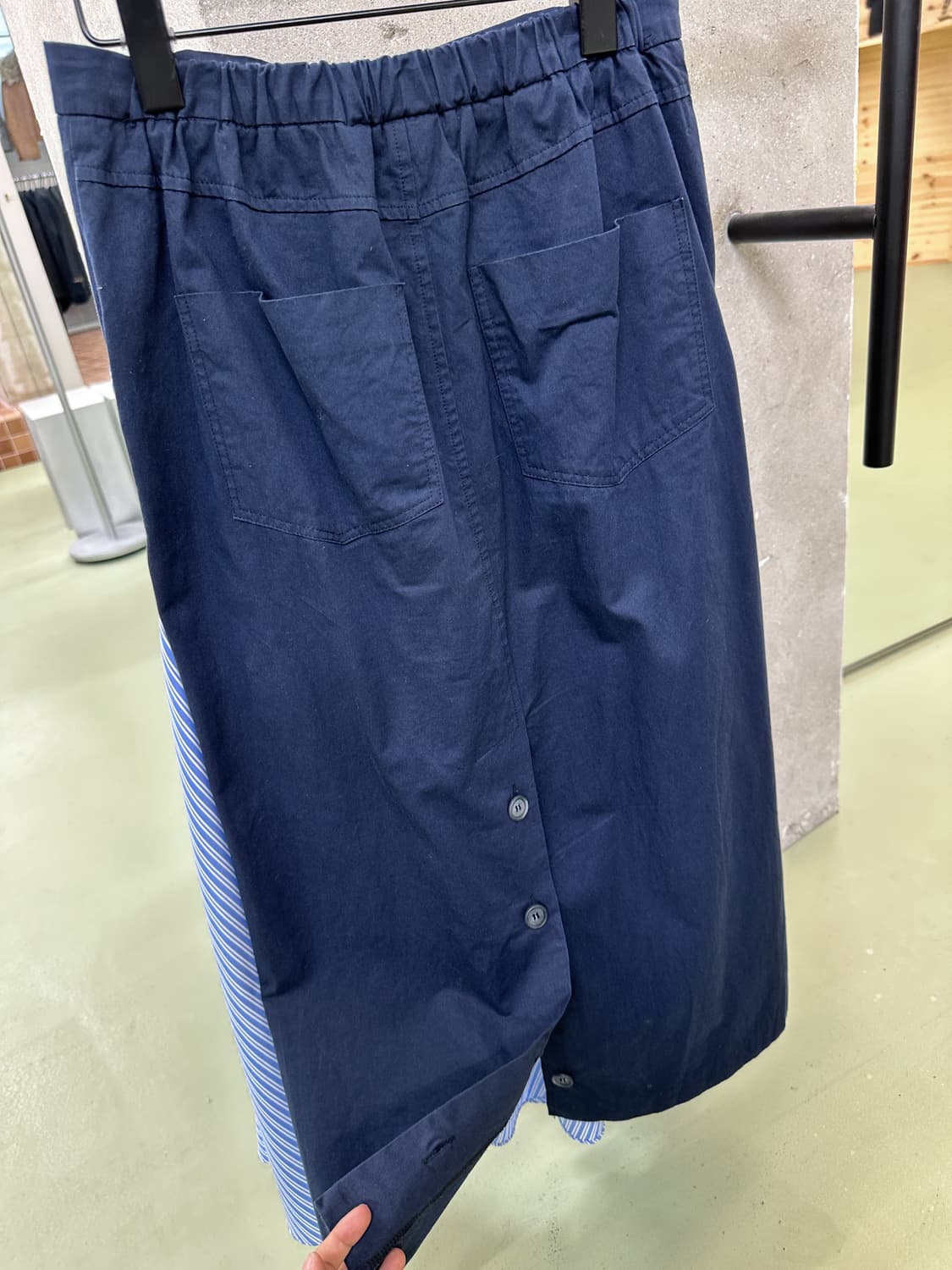 cotton/stripes back buttons skirt 상품이미지5