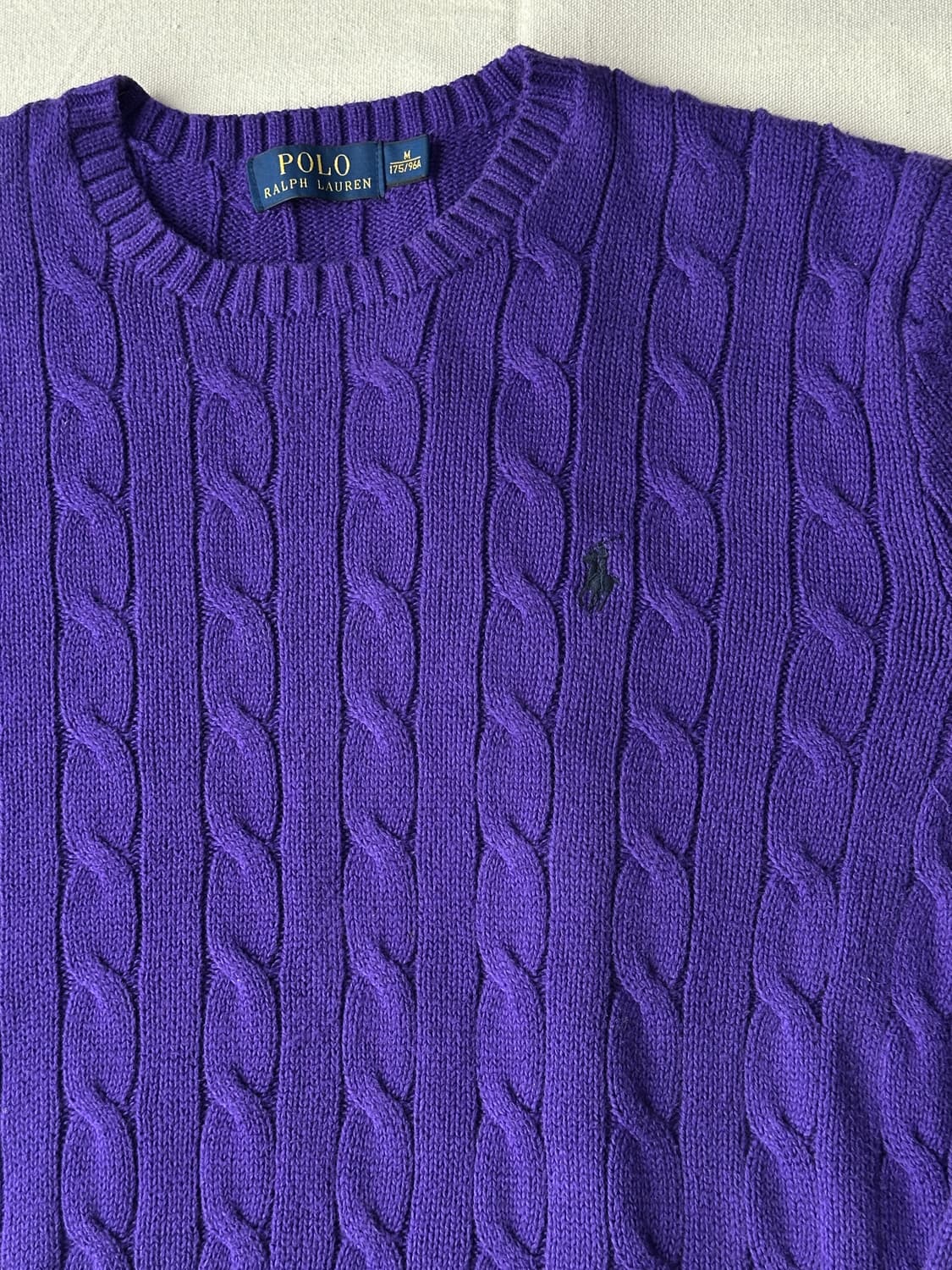 폴로 랄프로렌 케이블 니트 퍼플 M 상품이미지2