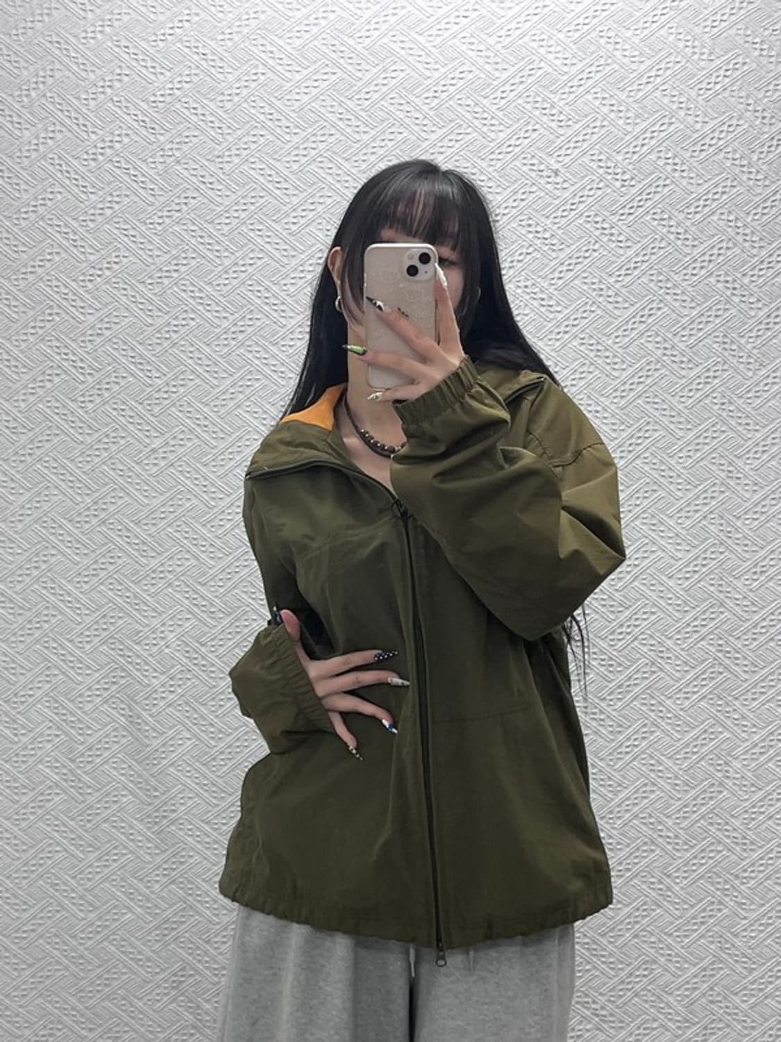 나이키 올드스쿨 고프코어 말차카키 바람막이 자켓 L C08743 상품이미지2