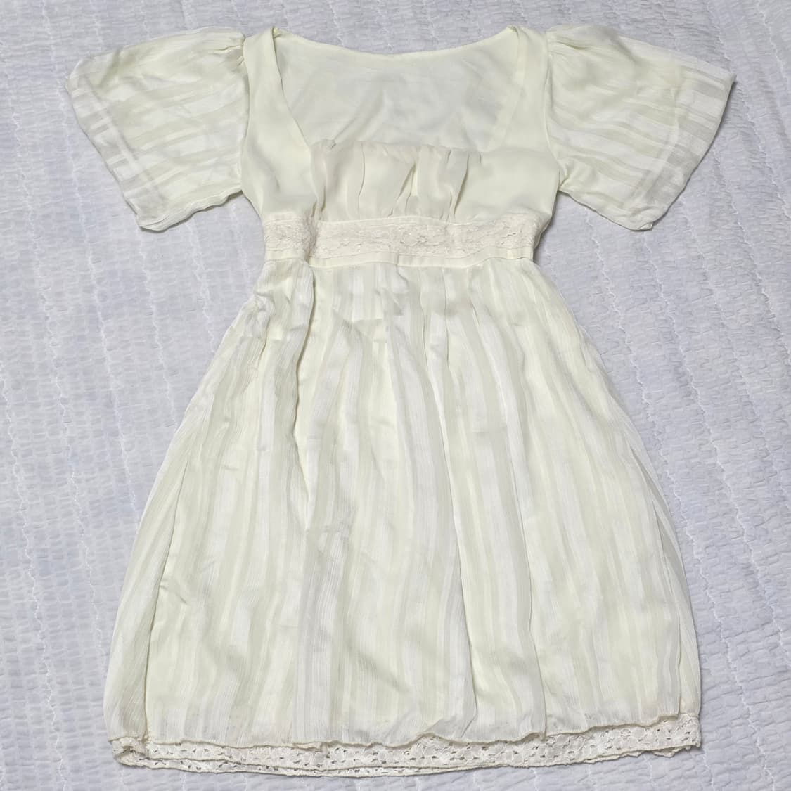 모리걸 히메라떼갸루 로맨틱 퍼프벌룬 셔링 원피스 상품이미지2