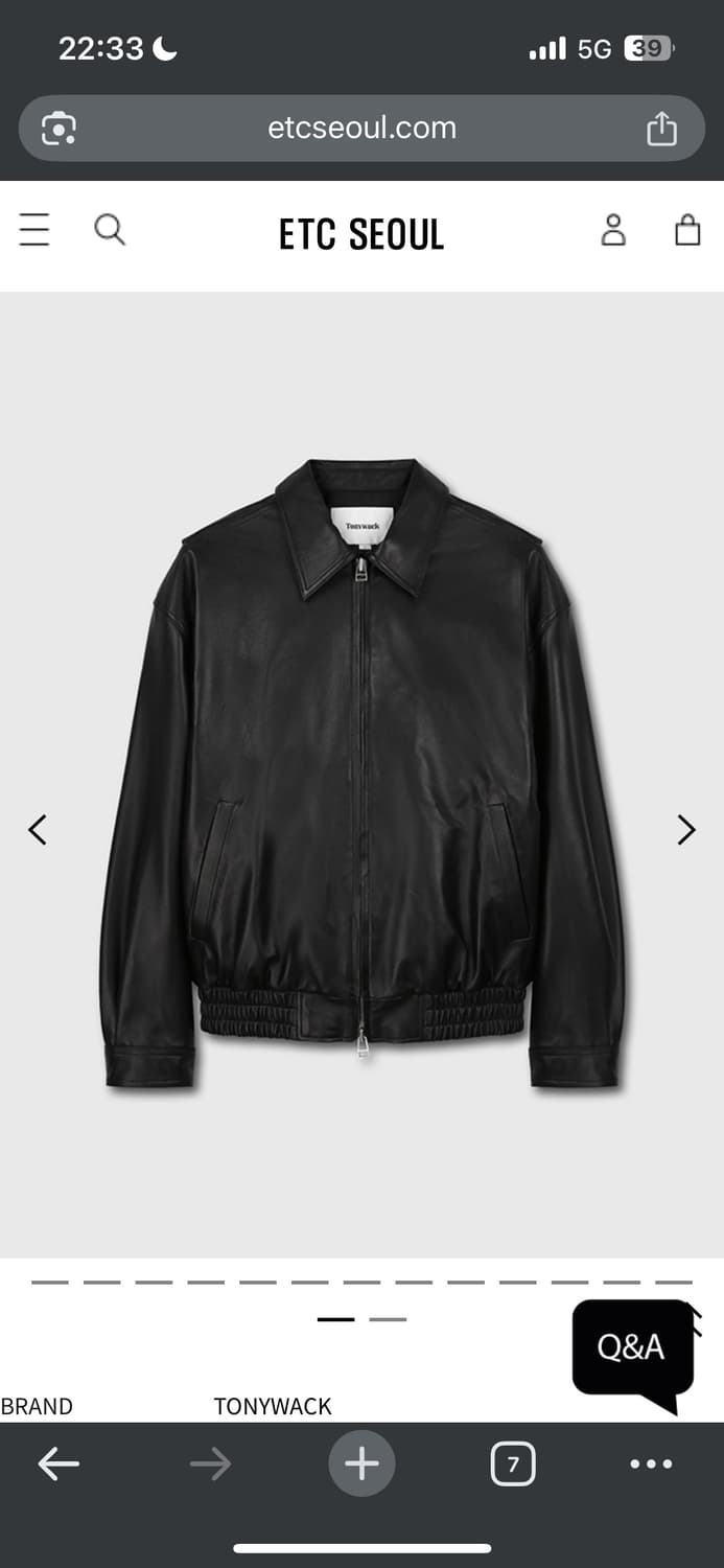 토니웩 레더 오버사이즈 블루종 블랙 XL 상품이미지1