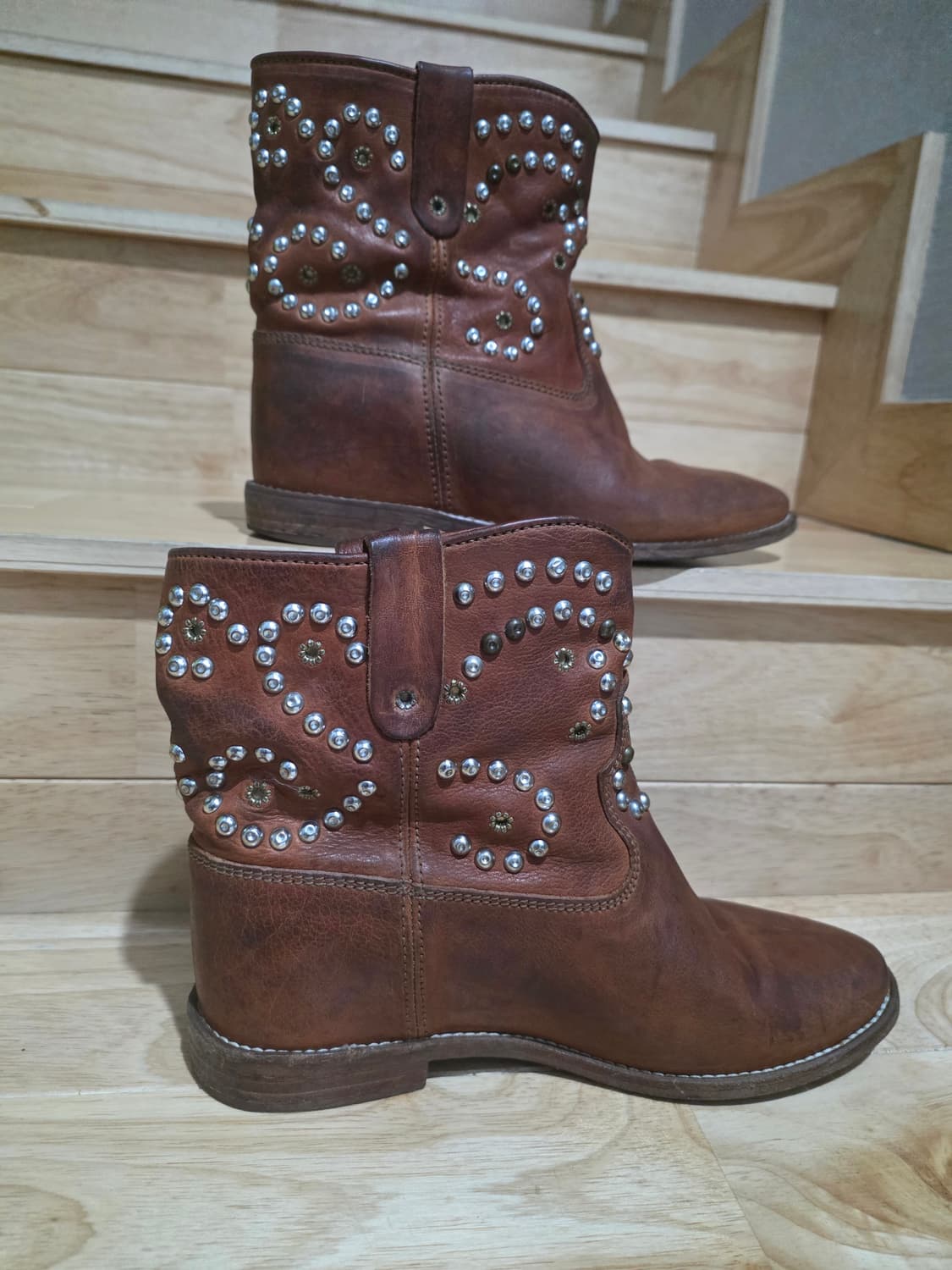 이자벨마랑 caleen 클러스터 브라운 스터드 장식 웨스턴 부츠 39 상품이미지3