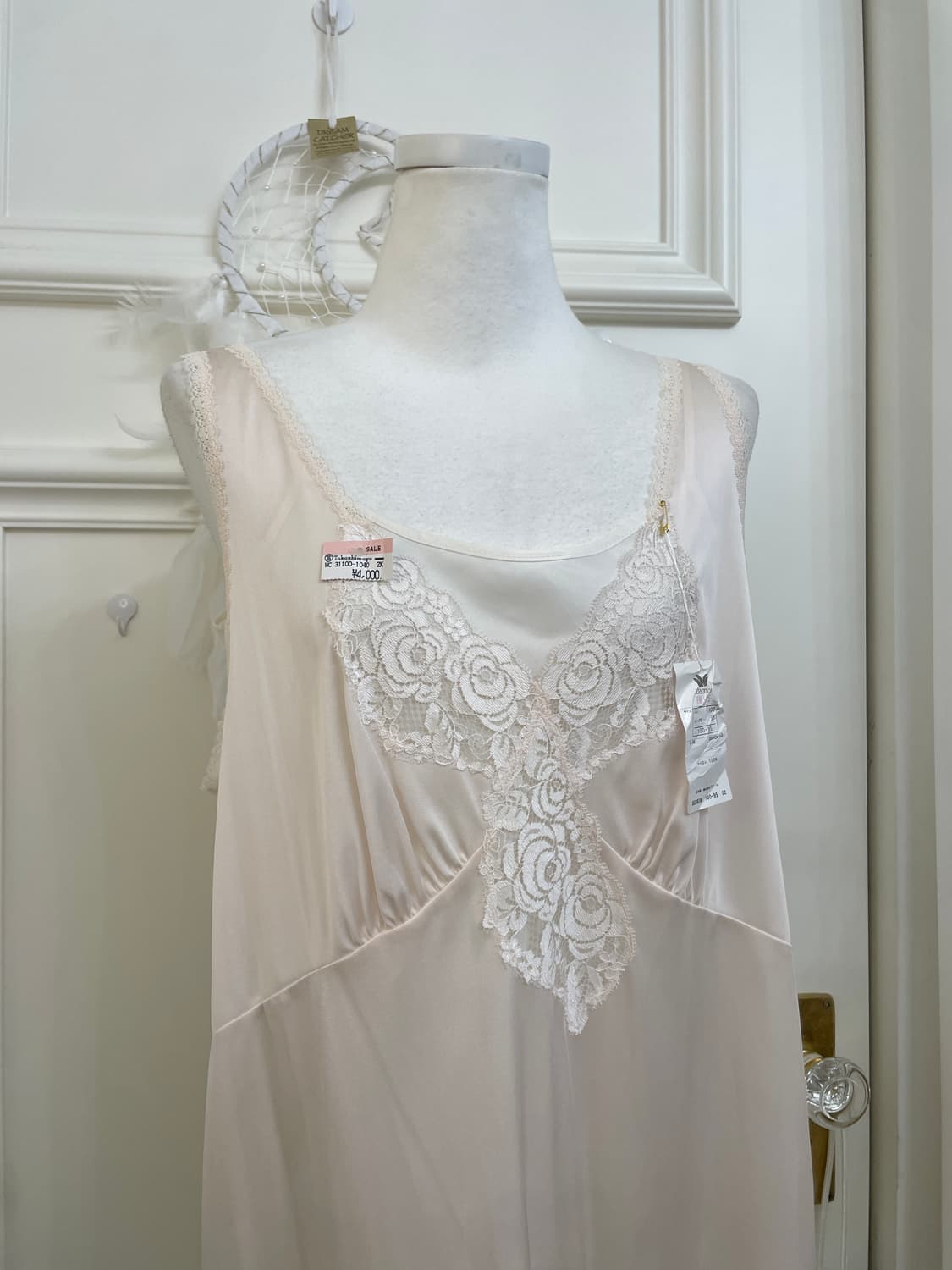 sheer pink lace point shirring slip opc 상품이미지6