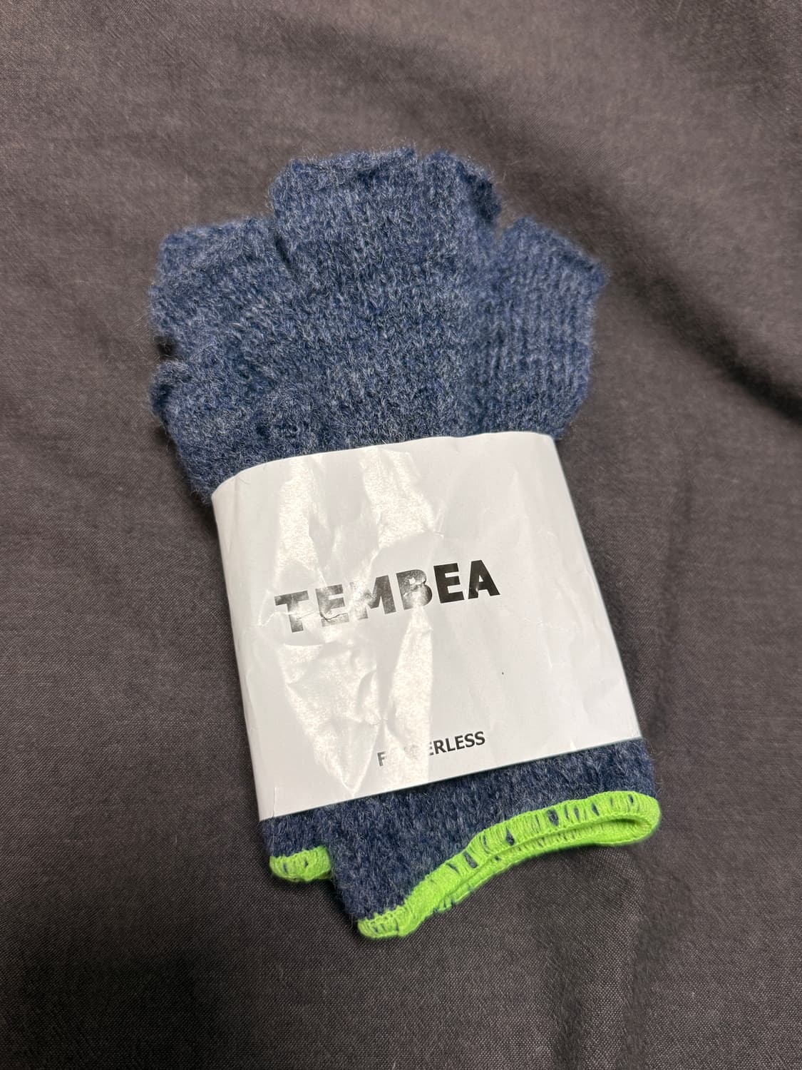 템베아 핑거리스 울 장갑 네이비 새상품 상품이미지2