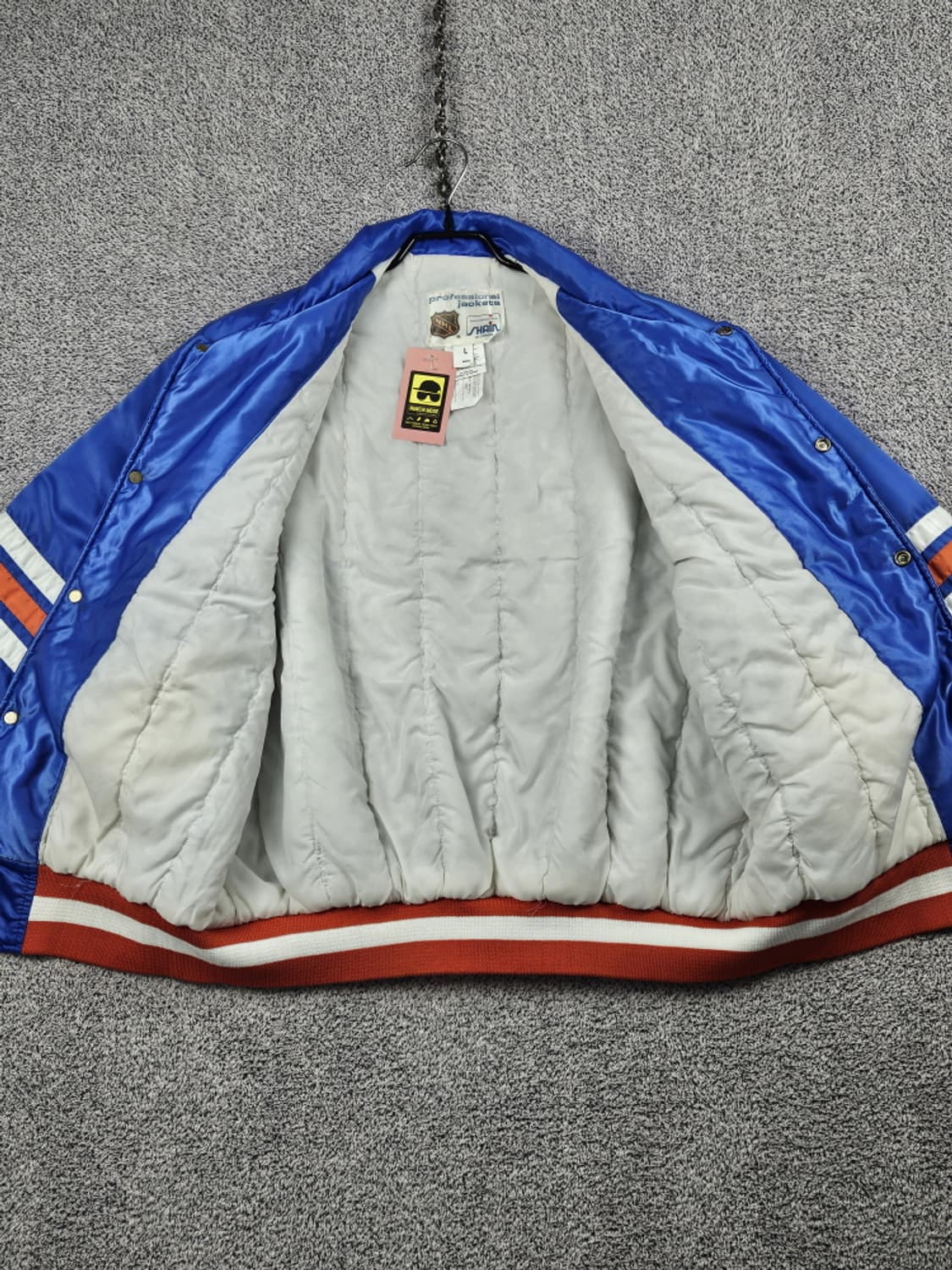 90's NHL 에드먼턴 오일러스 새틴 패디드 자켓 (L) / 10043 상품이미지8