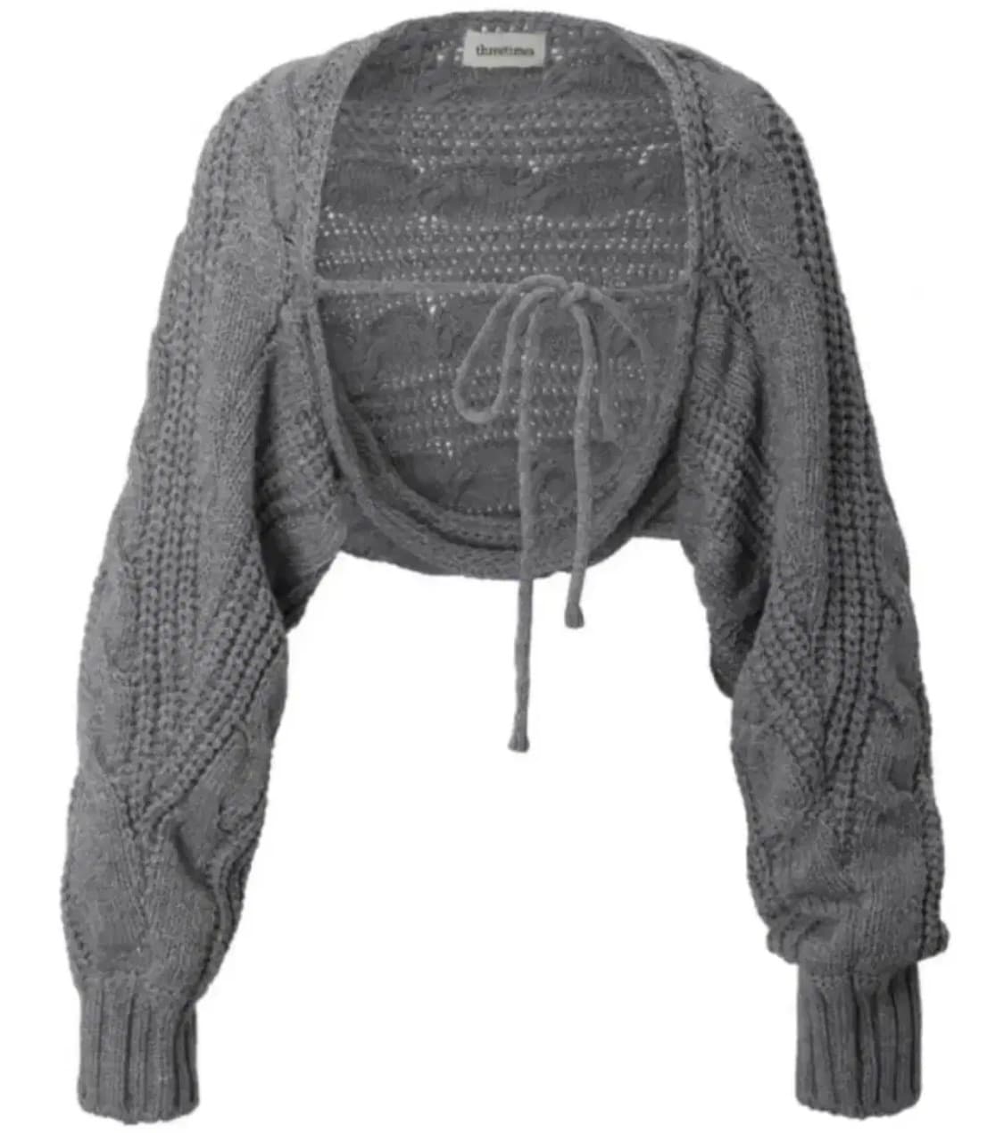 쓰리타임즈 배기 볼레로 그레이 상품이미지1