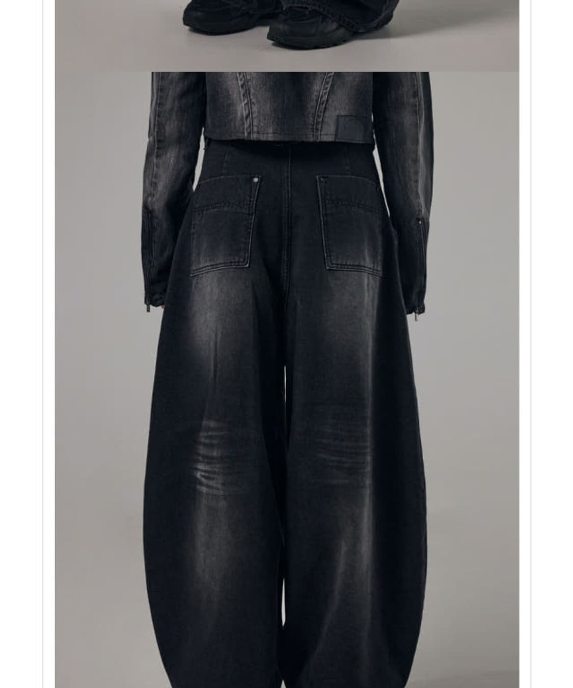 트리밍버드 프론트 요크 데님 팬츠 블랙 3사이즈 상품이미지3