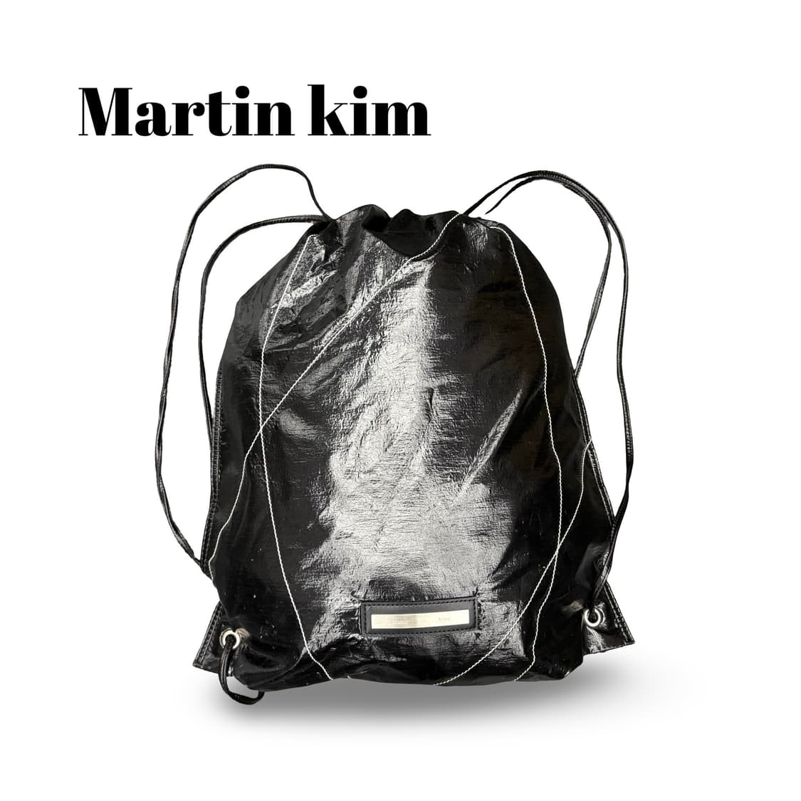 마뗑킴 드로우스트링 백팩 블랙 상품이미지1