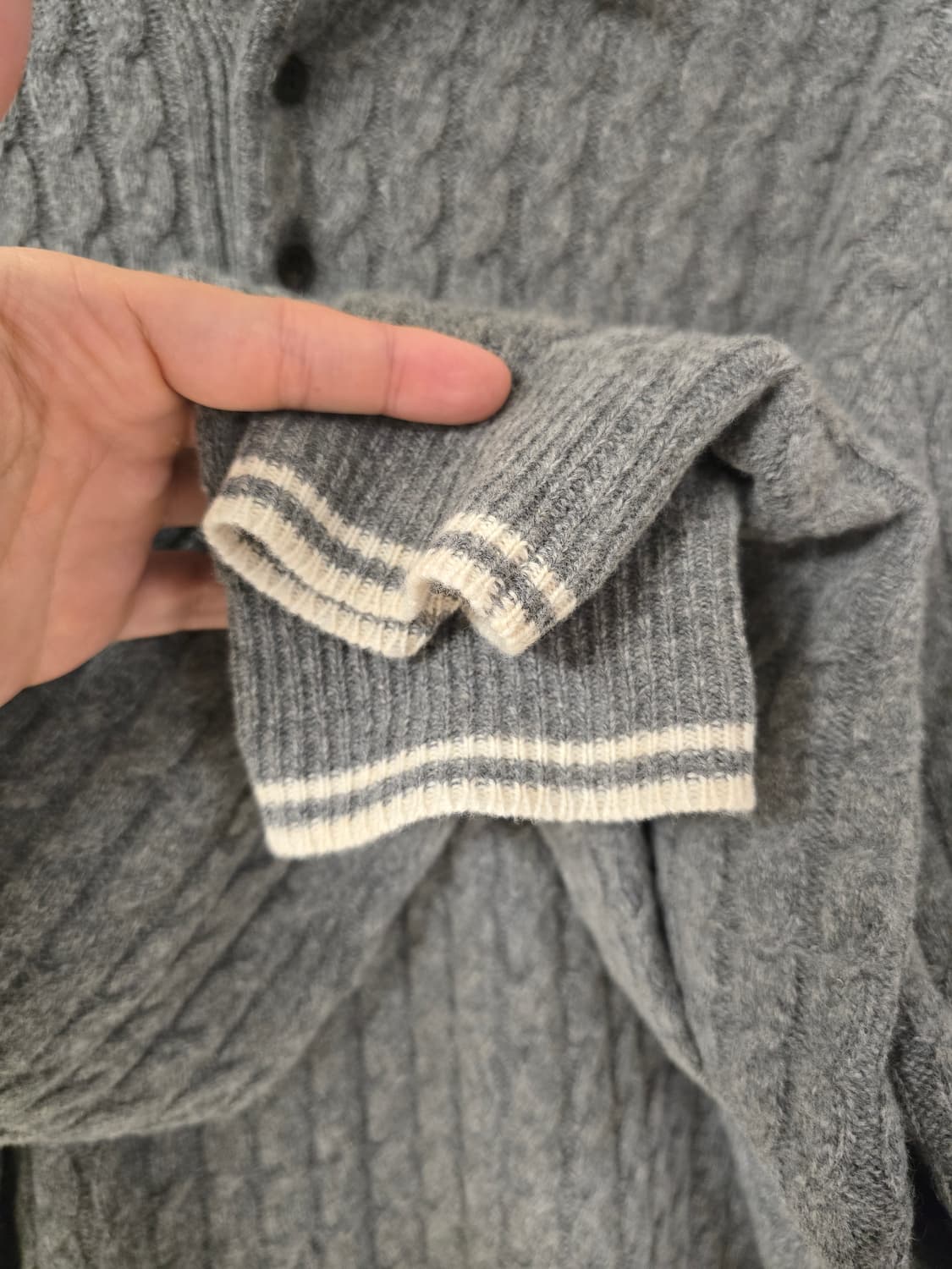 BEAMS+ 울 케이블 니트 폴로  (L) 상품이미지3