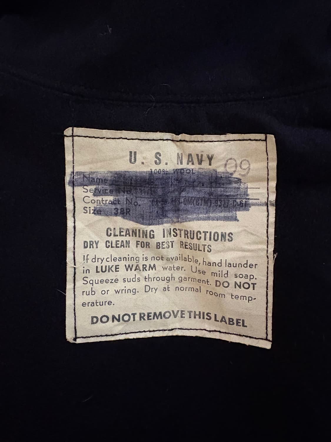 60's WWII USN Sailor Wool Uniform Shirt. 상품이미지6