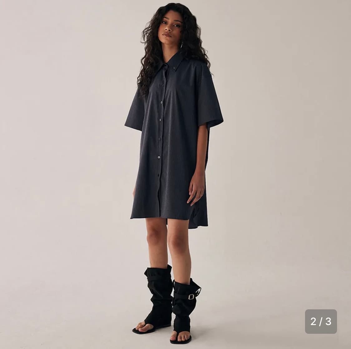 트리밍버드 대디핏 하프셔츠 원피스 상품이미지2