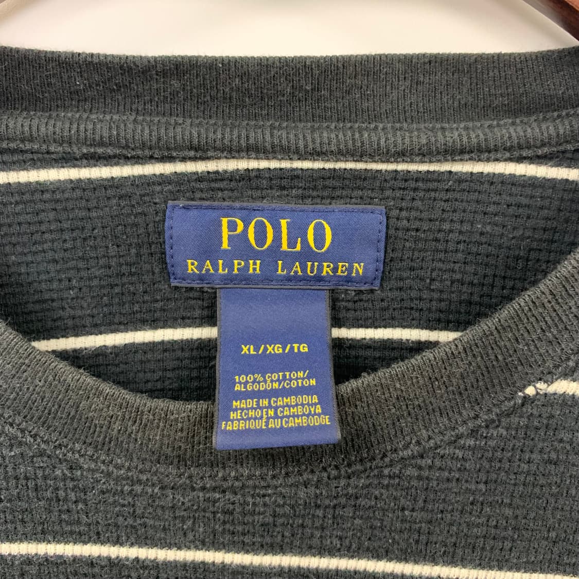 폴로 랄프로렌 신형 스트라이프 블랙 와플 니트 상품이미지4